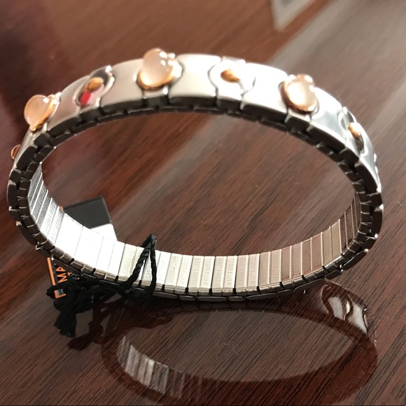 18K & SS stunning cabochon stones bracelet ITALY - Picture 5 of 13